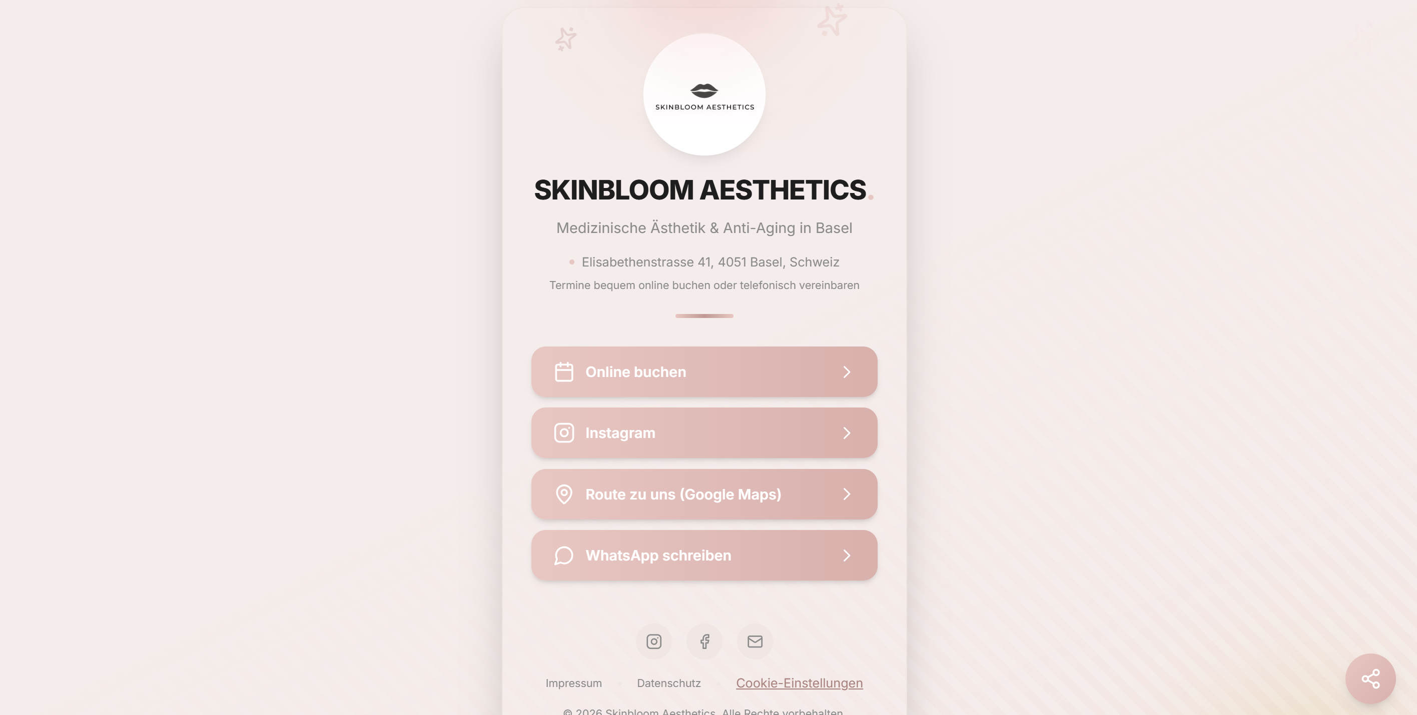 Skinbloom Buchungssystem